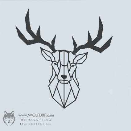 Geometric Metal Deer Head Wall Art Design