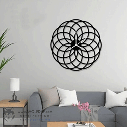 Circular Mandala Wall Clock Design DXF D-077