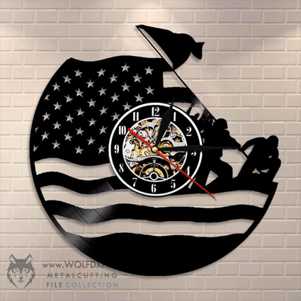 USA Flag Circular Clock DS-106