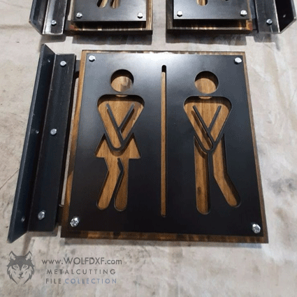 Toilet Sign laser cut dxf file